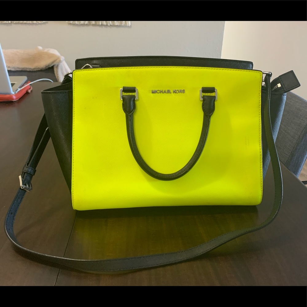 Michael Kore Neon Colorblock Selma Bag